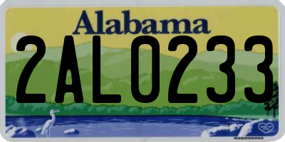 AL license plate 2AL0233