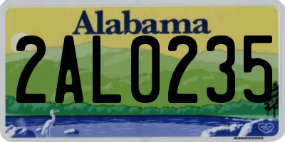 AL license plate 2AL0235