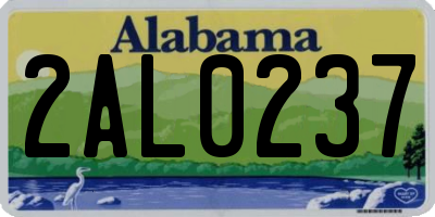 AL license plate 2AL0237