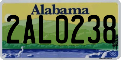 AL license plate 2AL0238