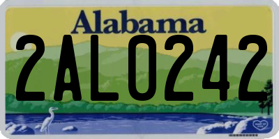 AL license plate 2AL0242