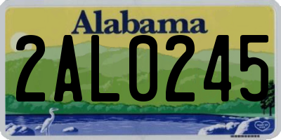 AL license plate 2AL0245