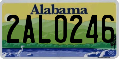 AL license plate 2AL0246