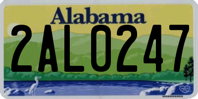AL license plate 2AL0247