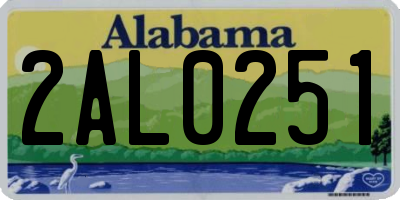 AL license plate 2AL0251