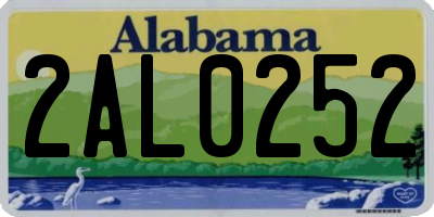 AL license plate 2AL0252