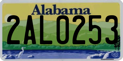 AL license plate 2AL0253