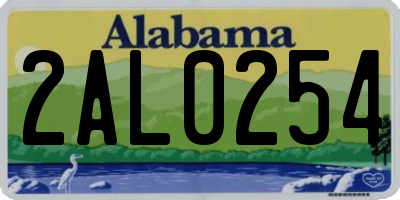 AL license plate 2AL0254