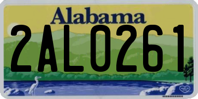 AL license plate 2AL0261