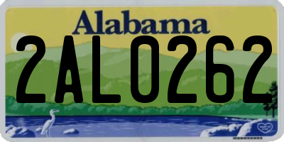 AL license plate 2AL0262