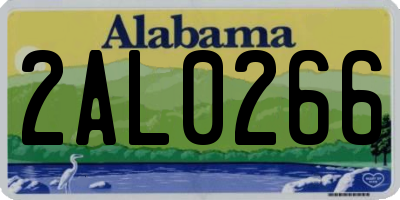 AL license plate 2AL0266
