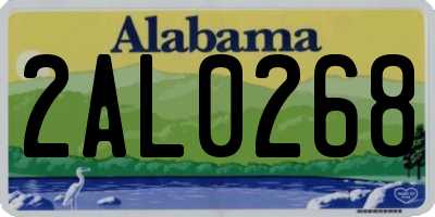 AL license plate 2AL0268