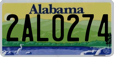 AL license plate 2AL0274