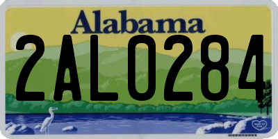 AL license plate 2AL0284