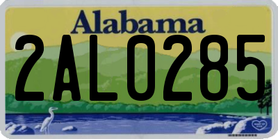 AL license plate 2AL0285