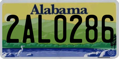 AL license plate 2AL0286