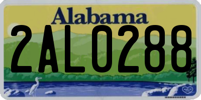 AL license plate 2AL0288