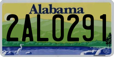 AL license plate 2AL0291