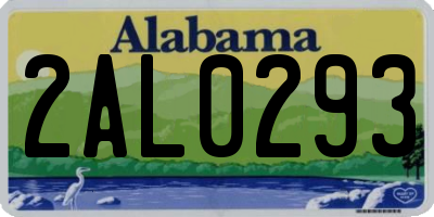 AL license plate 2AL0293
