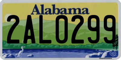 AL license plate 2AL0299