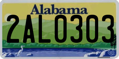 AL license plate 2AL0303