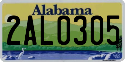AL license plate 2AL0305