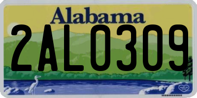 AL license plate 2AL0309