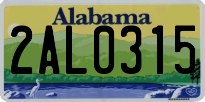 AL license plate 2AL0315