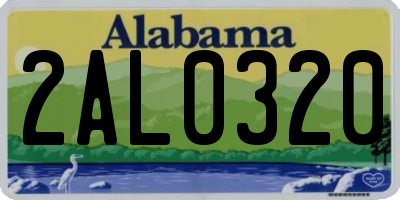 AL license plate 2AL0320
