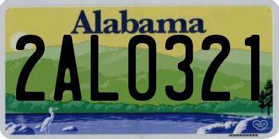 AL license plate 2AL0321