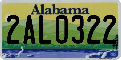 AL license plate 2AL0322