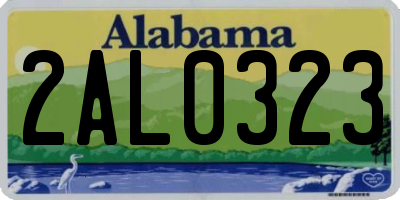 AL license plate 2AL0323