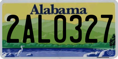 AL license plate 2AL0327