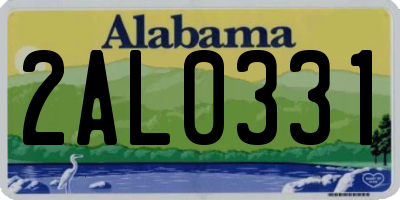 AL license plate 2AL0331