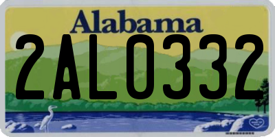 AL license plate 2AL0332