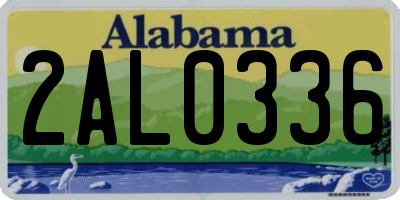 AL license plate 2AL0336