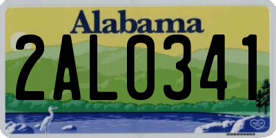 AL license plate 2AL0341