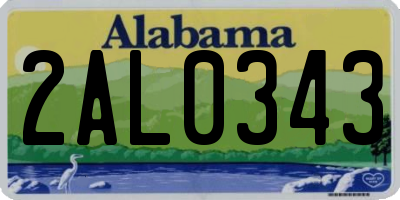 AL license plate 2AL0343