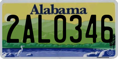 AL license plate 2AL0346