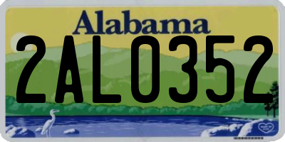 AL license plate 2AL0352