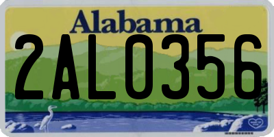 AL license plate 2AL0356