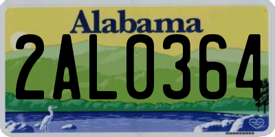 AL license plate 2AL0364