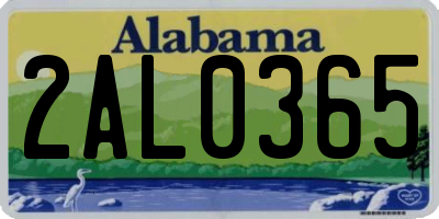 AL license plate 2AL0365