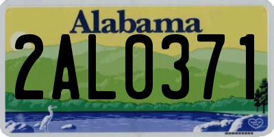 AL license plate 2AL0371