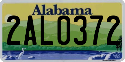 AL license plate 2AL0372