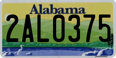 AL license plate 2AL0375
