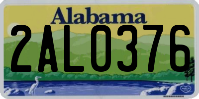 AL license plate 2AL0376