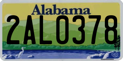 AL license plate 2AL0378