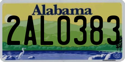 AL license plate 2AL0383