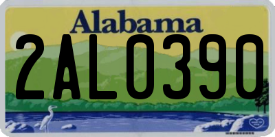 AL license plate 2AL0390